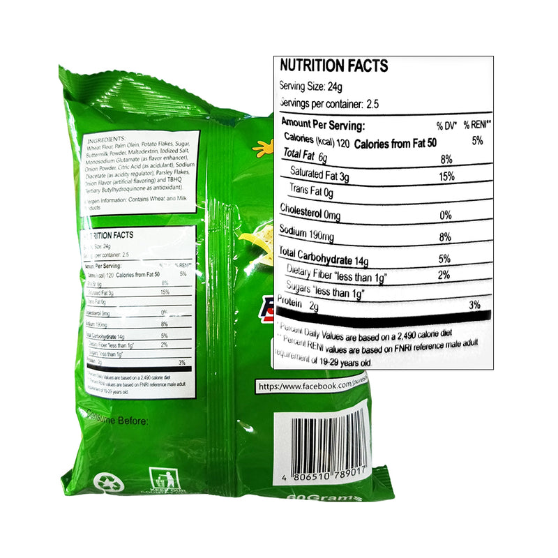 Puresnack Potitos Chips Sour Cream and Onion 60g