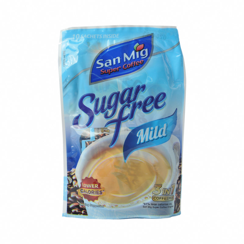 San Mig Coffee Instant 3in1 Sugar Free Coffee Mix Mild 7g x 10's