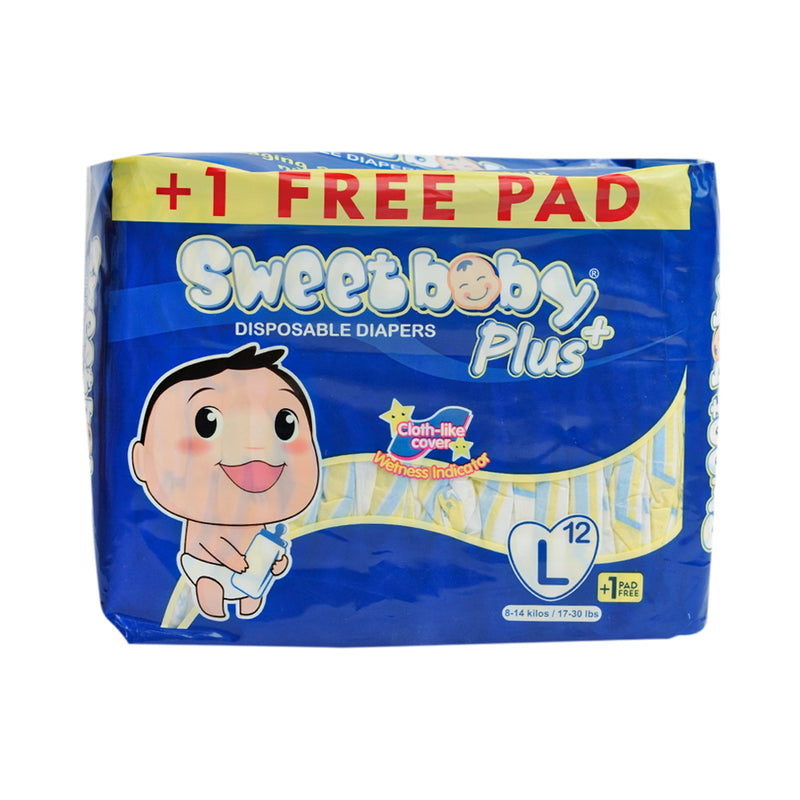 Sweet Baby Plus Disposable Diapers Travel Pack Large 12's + 1 Pad