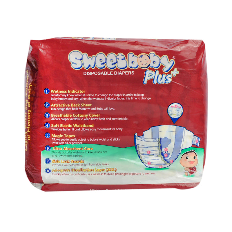 Sweet Baby Plus Disposable Diapers Travel Pack XXL 12's + 1 Pad