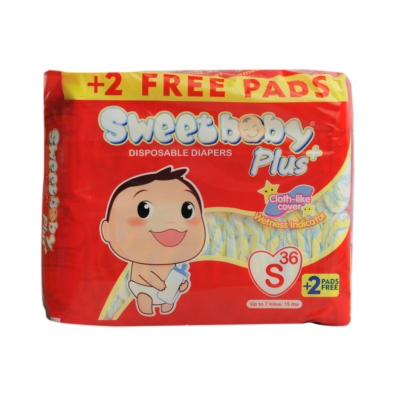 Sweet Baby Plus Disposable Diapers Big Pack Small 36's + 2's