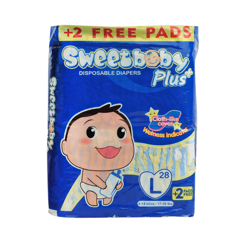 Sweet Baby Plus Disposable Diapers Big Pack Large 28's + 2's