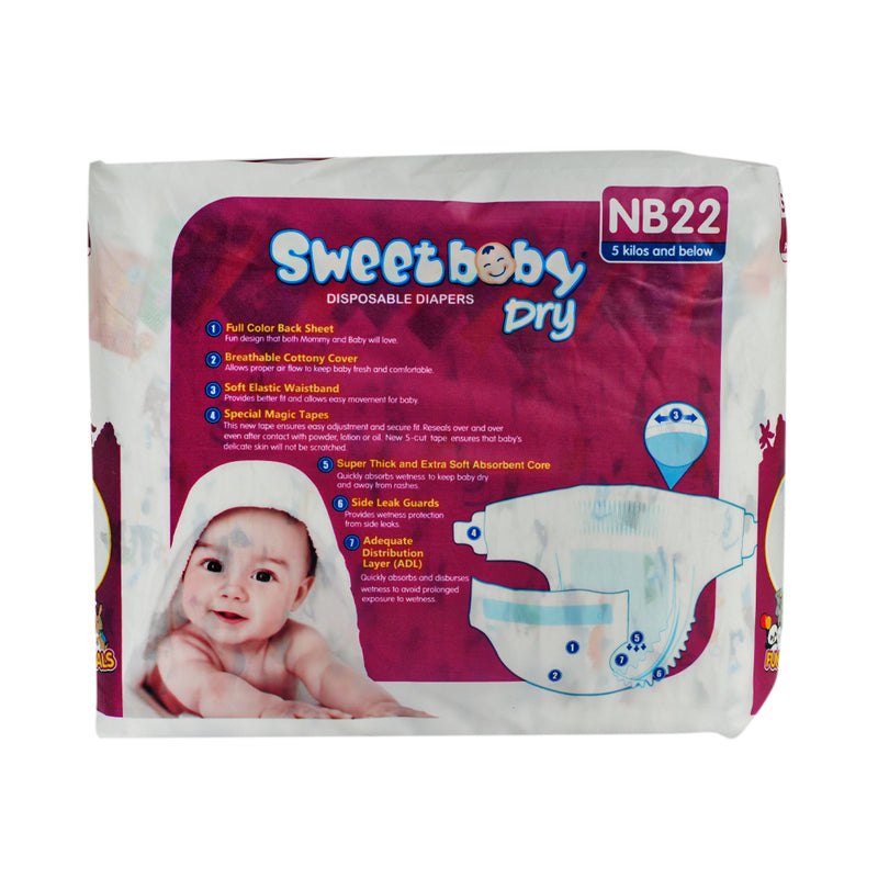 Sweet Baby Dry Disposable Diapers Travel Pack Newborn 22's