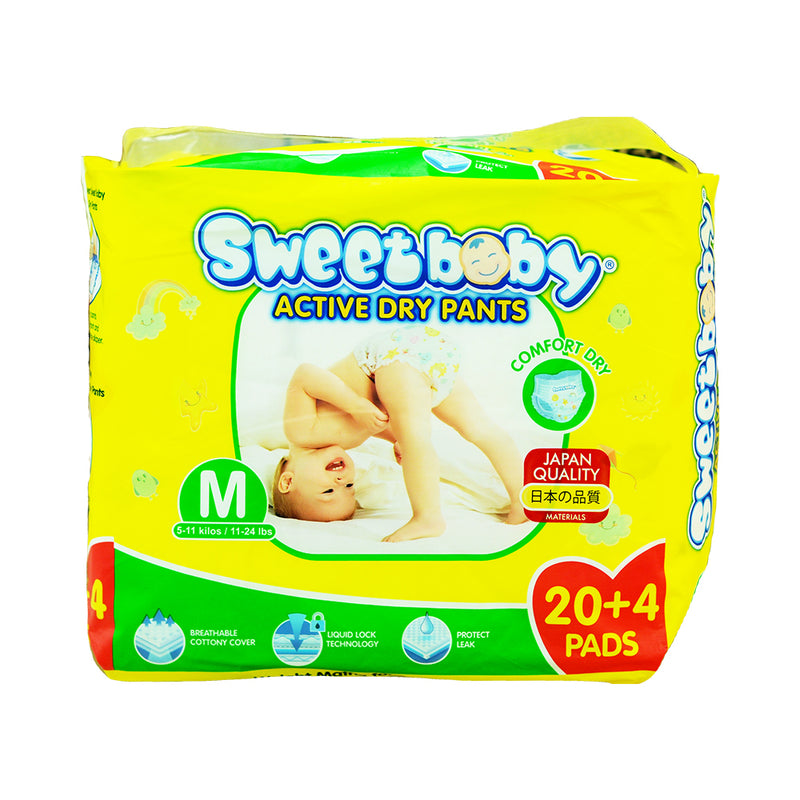 Sweet Baby Active Dry Pants Medium 20's + 4 Free Pads