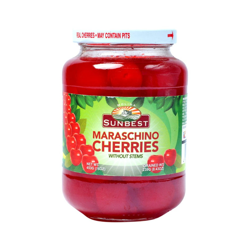 Sunbest Maraschino Cherries Without Stem 456g (16oz)