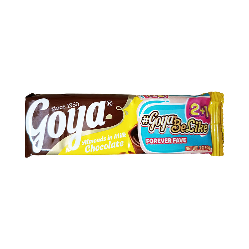 Goya Almonds In Milk Chocolate Bar 30g x 2's + 1