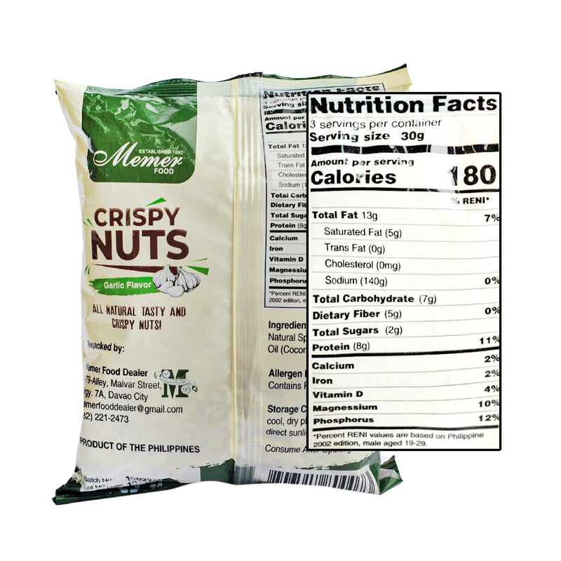 Memer Crispy Nuts Garlic 100g