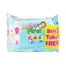 Baby First Baby Wipes Fresh Powder Scent 20's x 3 + 1 Free