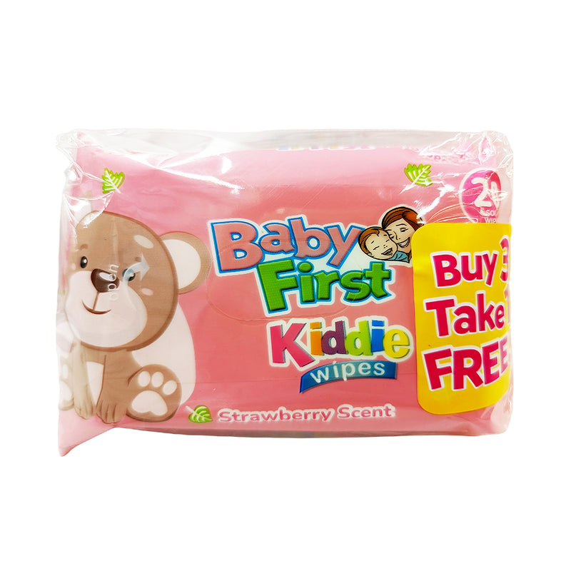 Baby First Baby Wipes Strawberry Scent 20's x 3 + 1