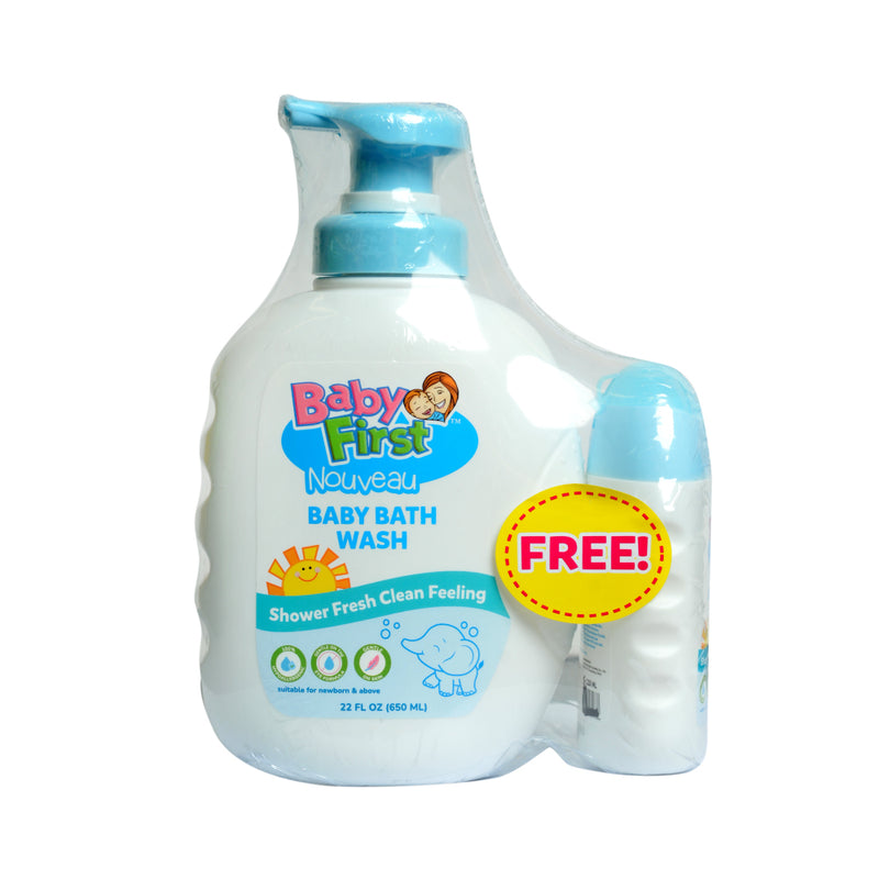 Baby First Nouveau BaBy Bath Wash Milk Scent 650ml + 110ml