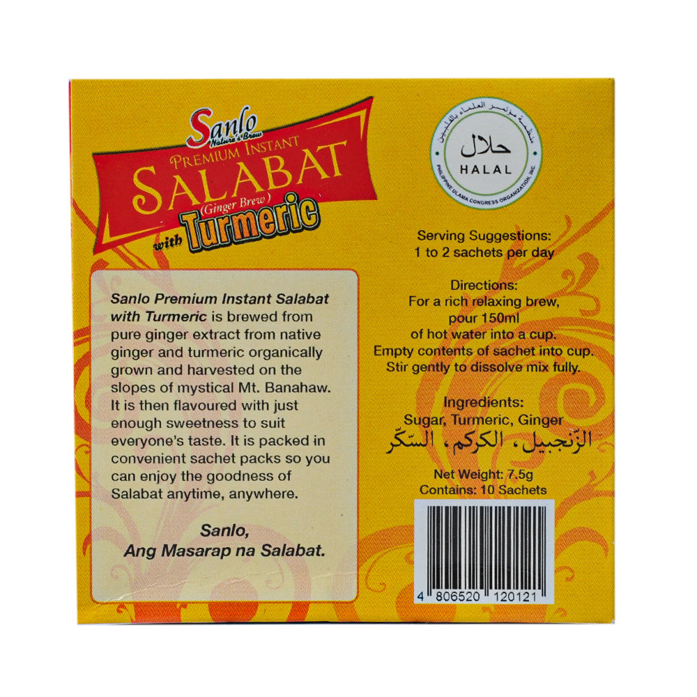 Salabat Color Sanlo Premium Instant Salabat With Turmeric 7.5g x 10's