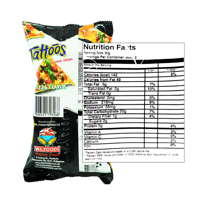 W.L. Tattoos Corn Chips Pizza 58g