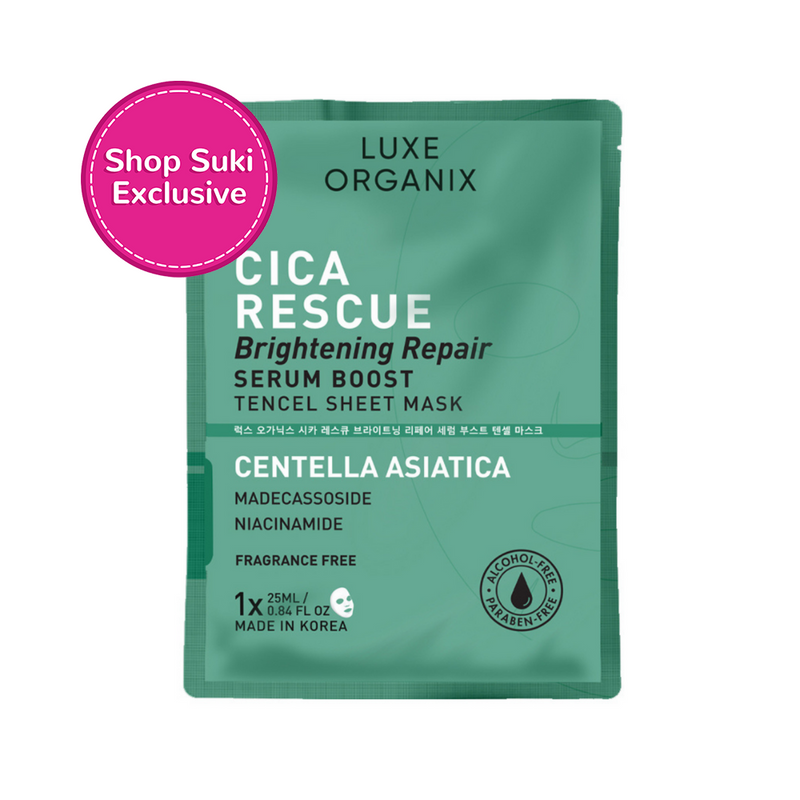 Luxe Organix Cica Rescue Brightening Repair Serum Boost Sheet Mask 25ml