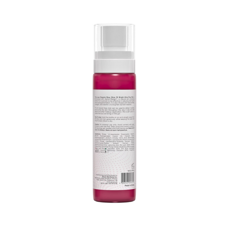 Luxe Organix Rosy Glow 3x Bright Ultra Fine Mist 80ml