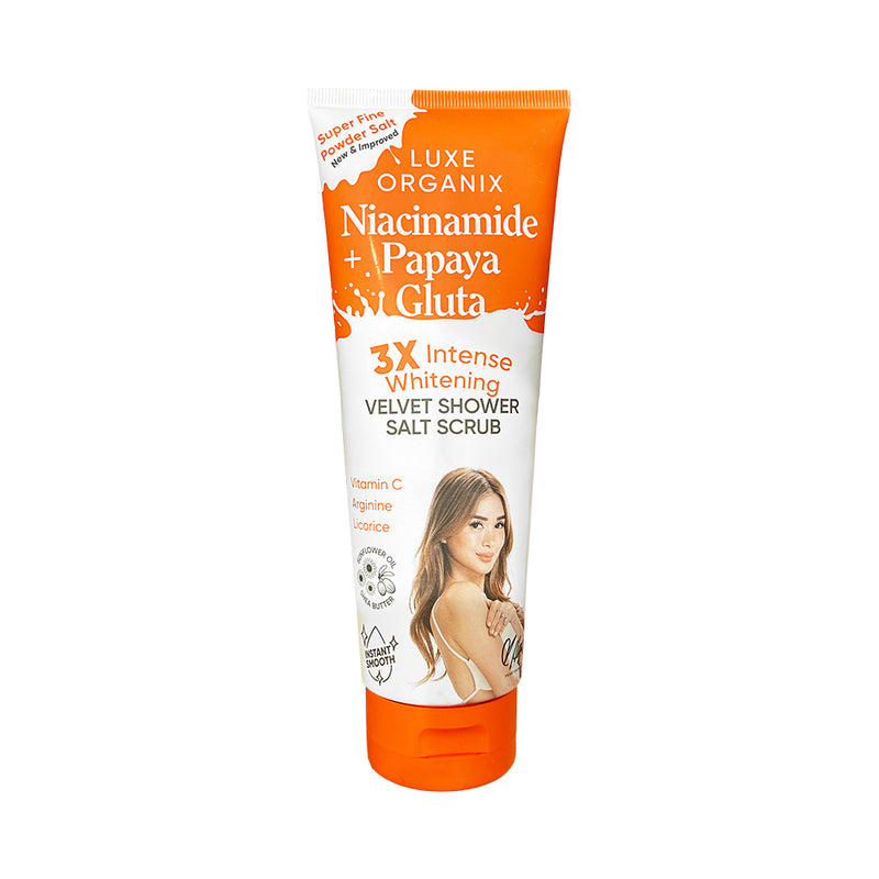 Luxe Organix Niacinamide Plus Papaya Gluta Shower Salt Scrub 320g