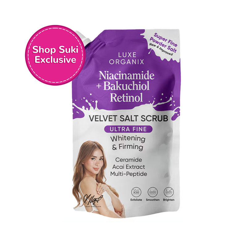 Luxe Organix Niacinamide + Bakuchiol Retinol Velvet Salt Scrub 300g