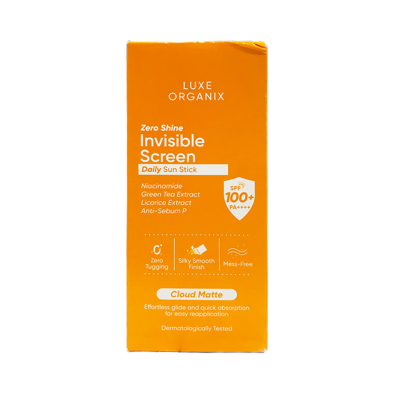 Luxe Organix Zero Shine Invisible Screen Daily Sun Stick SPF 50+ PA++++ 20g