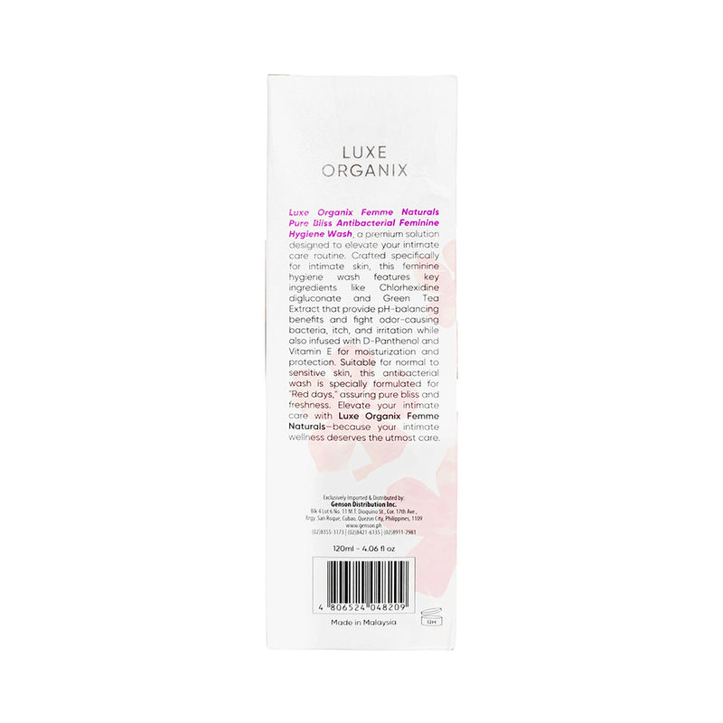 Luxe Organix Femme Naturals Antibacterial Feminine Wash Pure Bliss 120ml