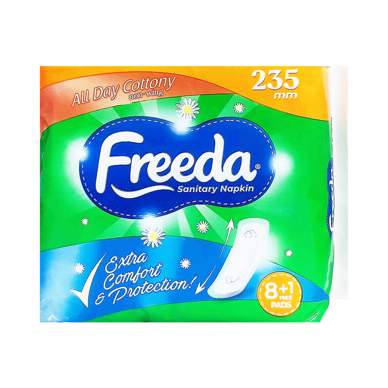 Freeda Soft Cotton Napkin Day Use Non Wings 8's + 1 Pads