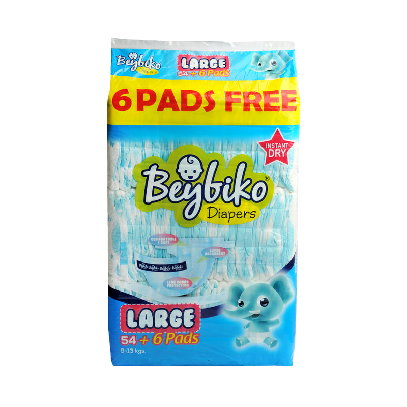 Beybiko Baby Diapers Jumbo Pack Large 54's + 6's
