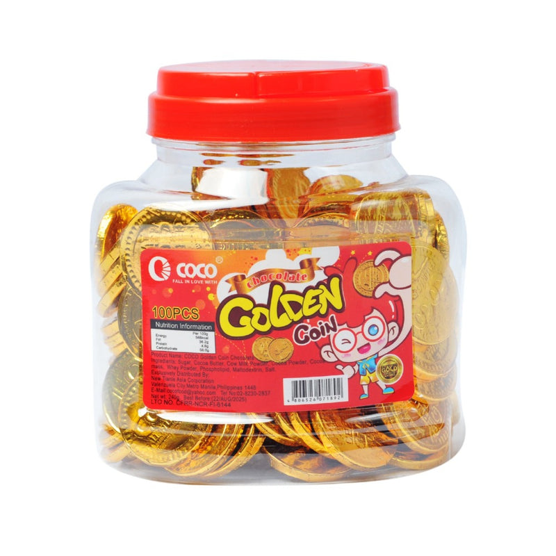 Coco Golden Chocolate Coin Jar 100's