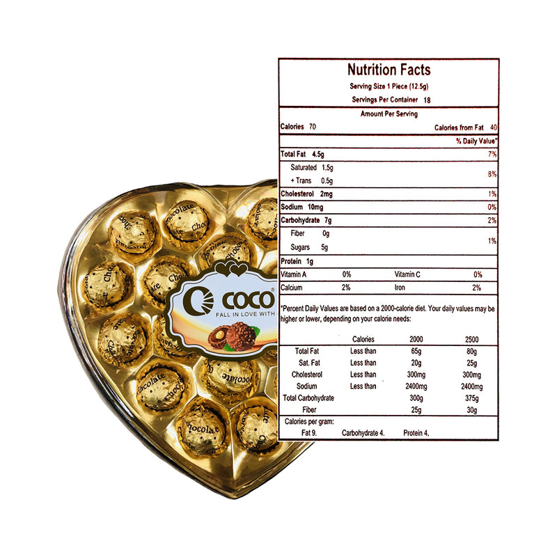 Coco Chocolate Heart Shaped 230g