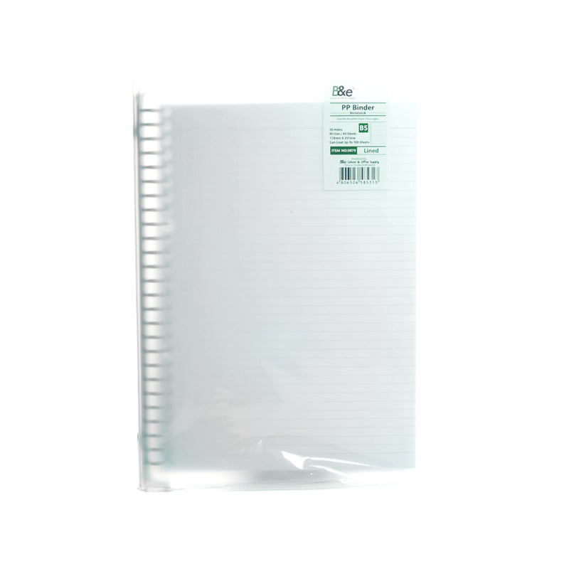B and E PP Lined Binder Notebook