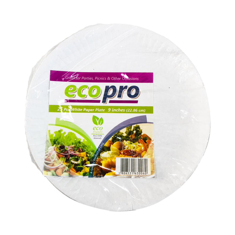 Ecopro Paper Plate 9in 25’s