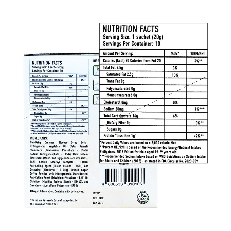 UCC 3 In 1 Coffee Mix Regular 20g x 10's
