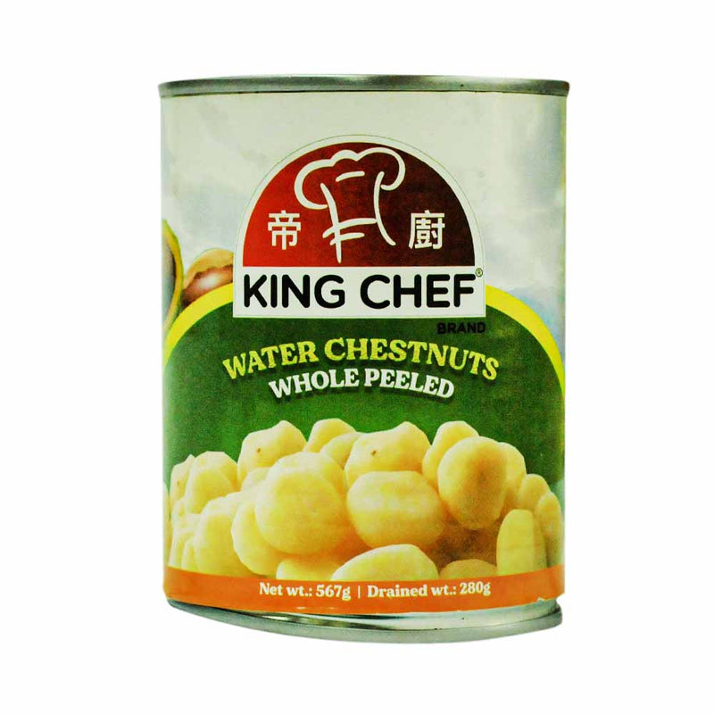 King Chef Water Chestnuts Whole Peeled 567g