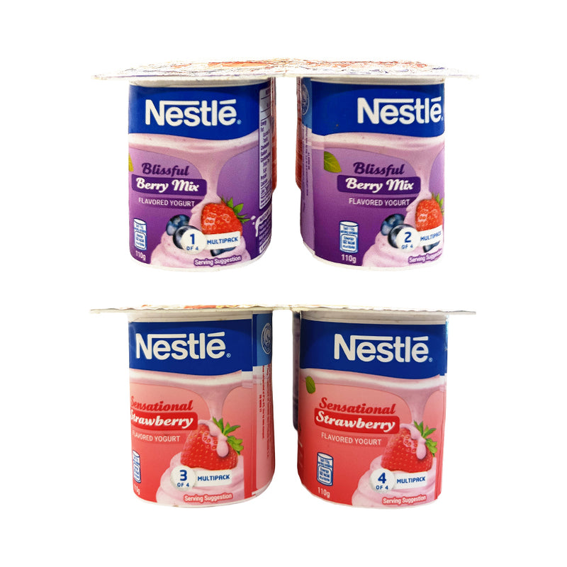 Nestle Fruited Yogurt (2 Strawberry 110g + 2 Berry Mix 110g)