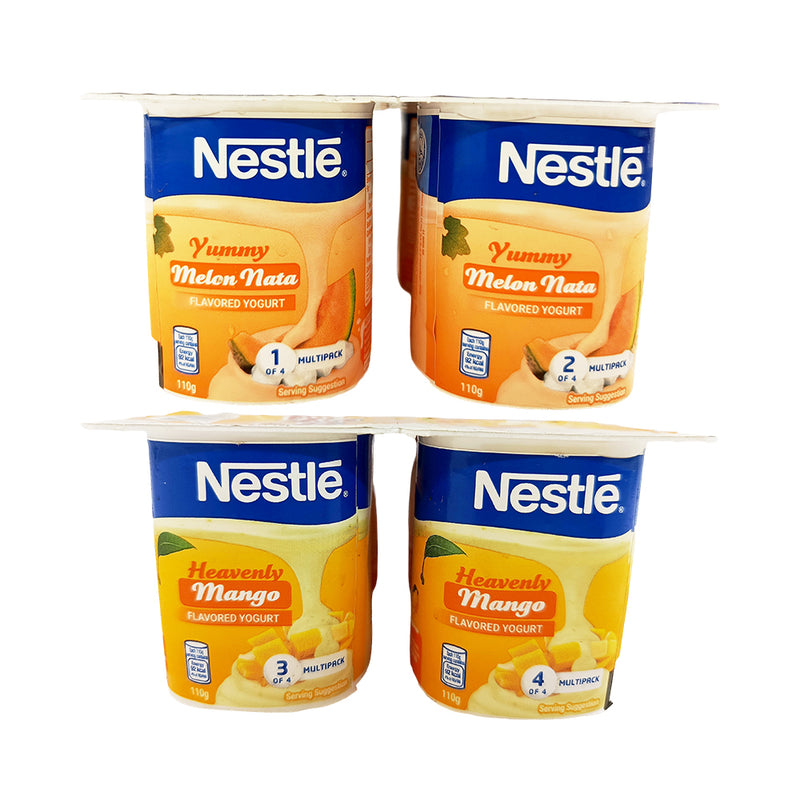 Nestle Fruited Yogurt (2 Heavenly Mango 110g + 2 Melon Nata 110g)