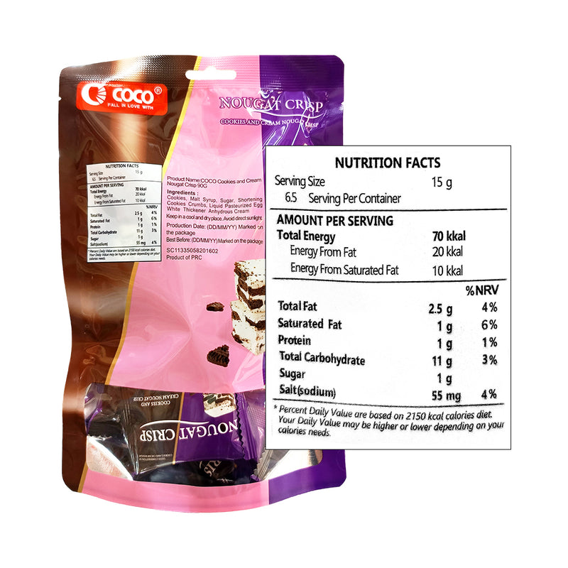 Coco Nougat Cookies And Cream Crisp 90g