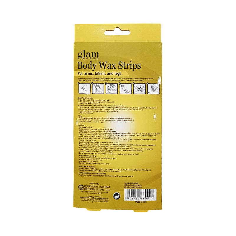 Glamworks Body Wax Strips 12's