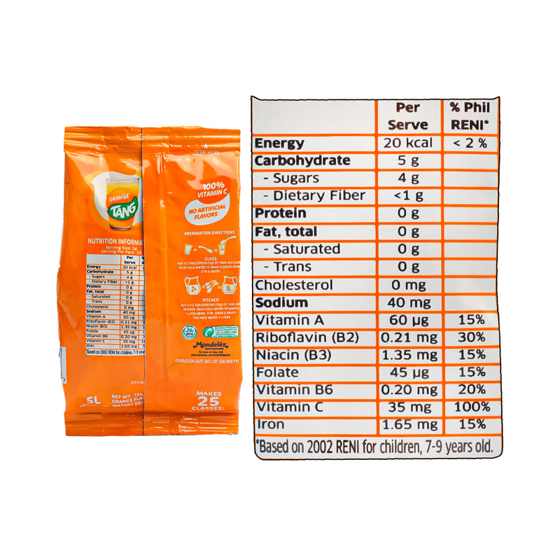 Tang Powdered Juice Orange 375g Tang Powdered Juice Orange 375g
