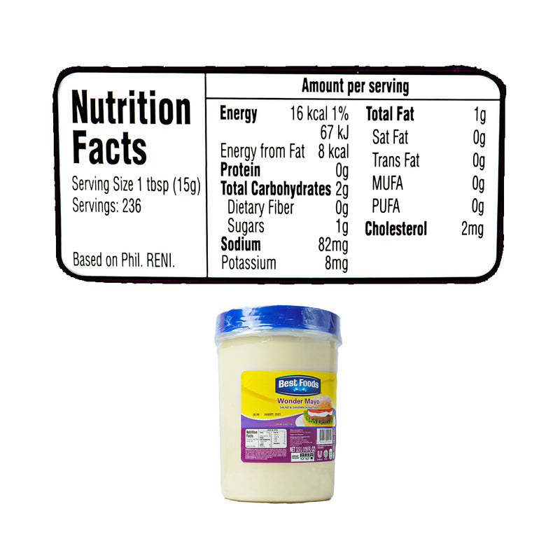Best Foods Wonder Mayo Real Mayonnaise 3.5L