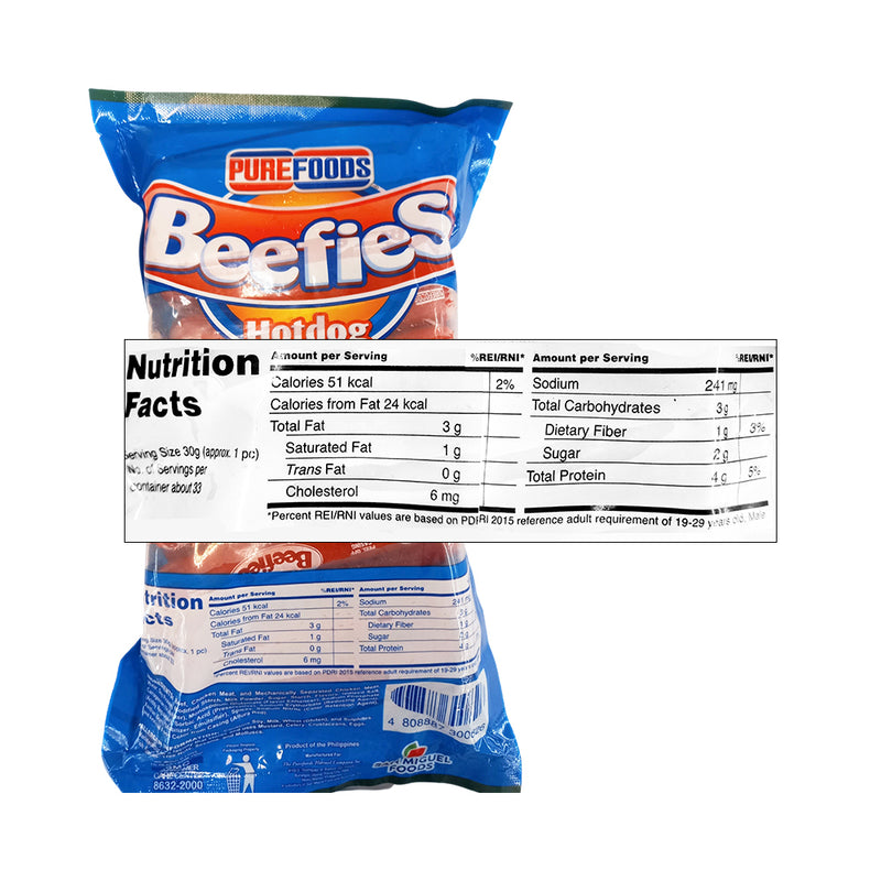 Purefoods Beefies Hotdog Regular 1kg