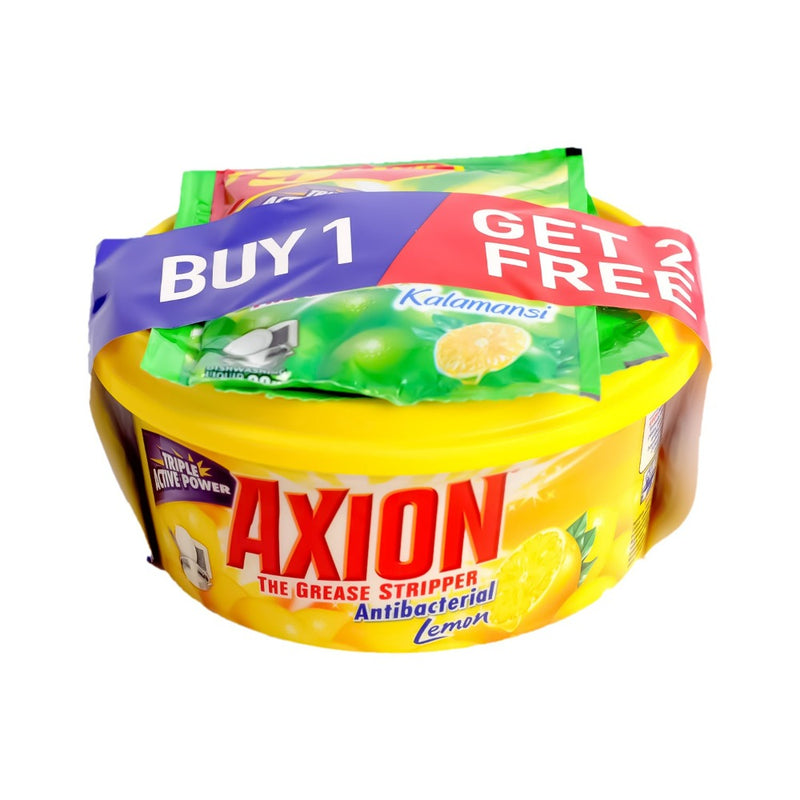 Axion Dishwashing Paste Lemon 350g + Dishwashing Liquid 20ml x 2's