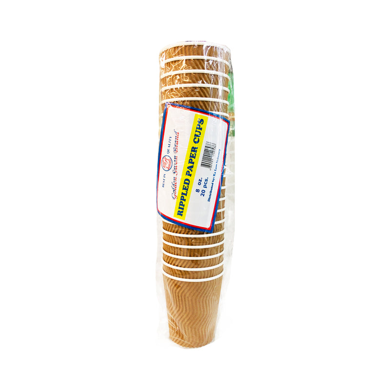 Golden Swan Paper Cups Rippled Kraft 20's