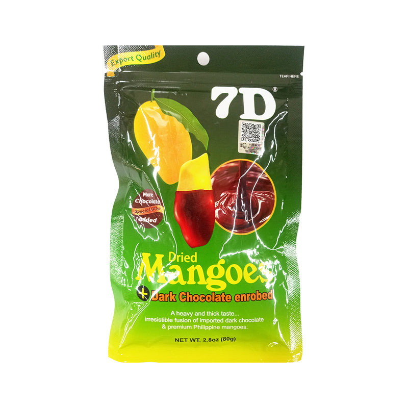 7D Dried Mangoes + Dark Chocolate Enrobed 80g