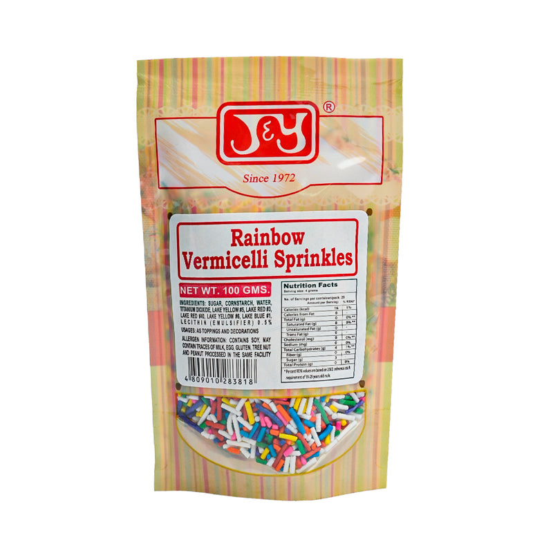 J & Y Rainbow Vermicelli Sprinkles 100g