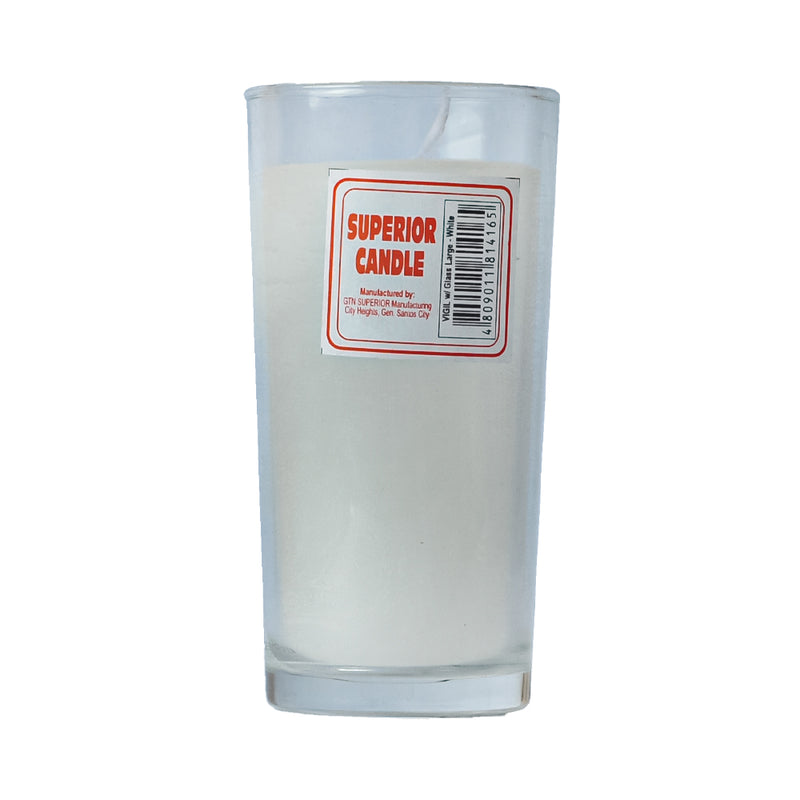Superior Vigil Candle With Glass White Large
