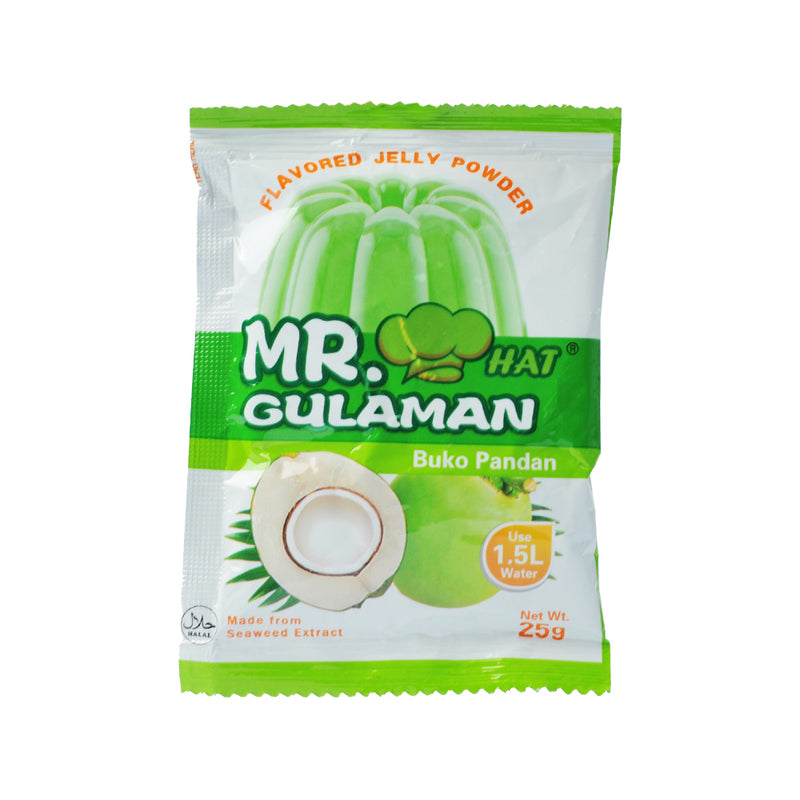 Mr. Hat Gulaman Flavored Jelly Powder Buko Pandan 25g