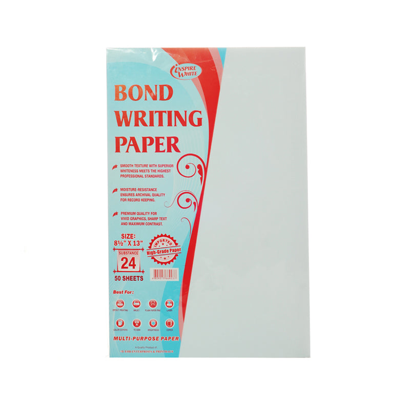 Inspire White Bond Writing Paper Substance 24 Long