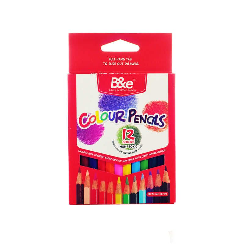 B And E Color Pencils Short 12 Colors
