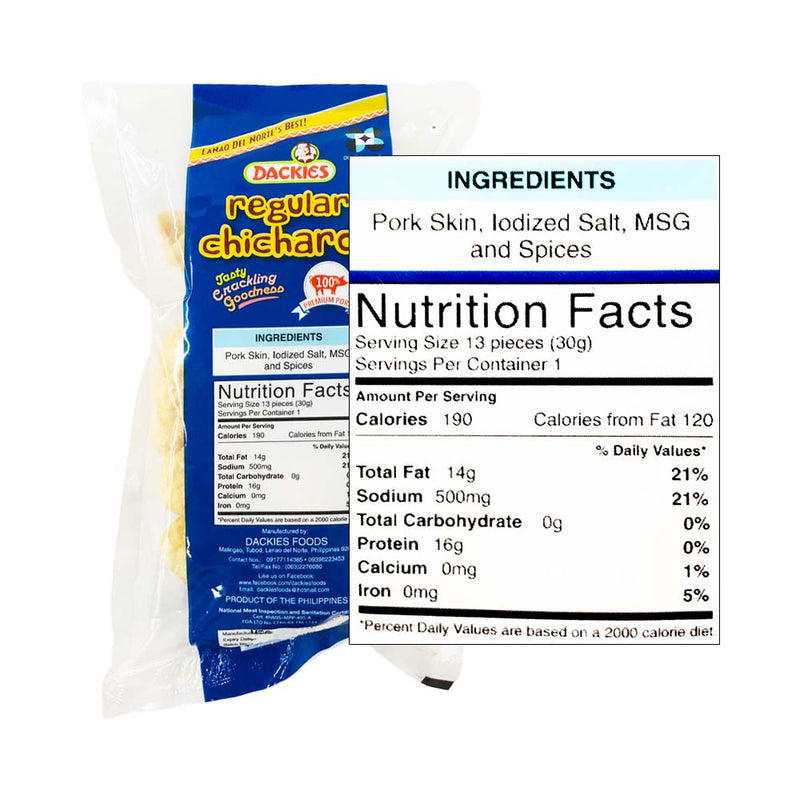 Dackies Regular Chicharon 40g