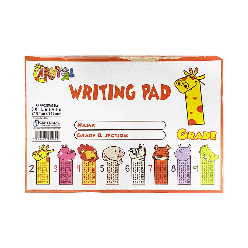 Carnival Writing Pad Grade I 80 Leaves