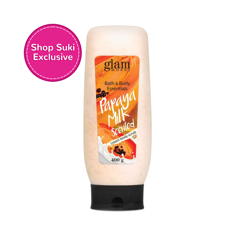 Glamworks Bath And Body Essentials Papaya Milk Scented Cream Body Scru