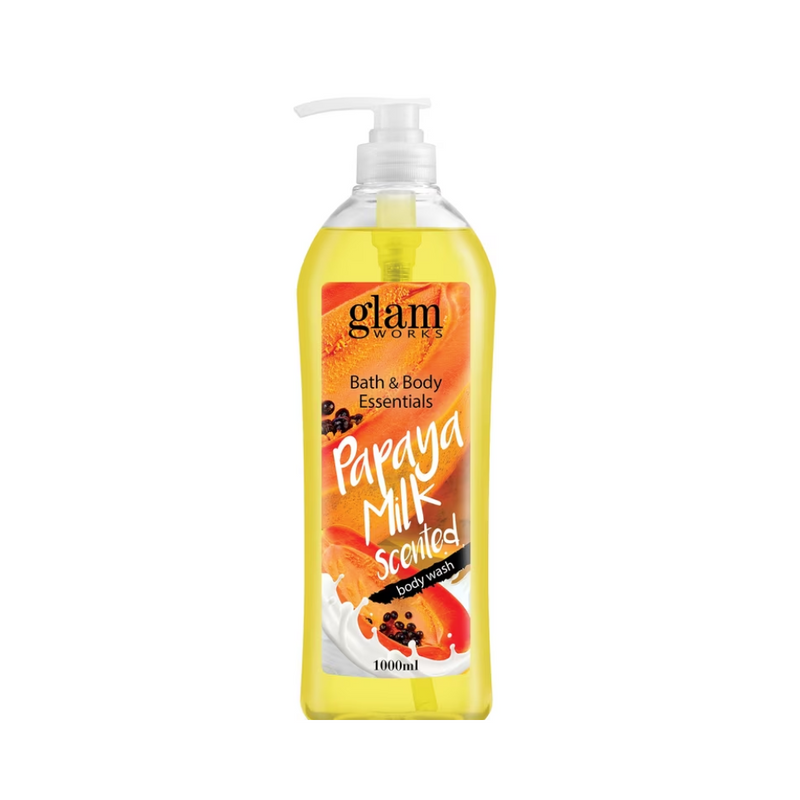 Glamworks Bath And Body Essentials Papaya Milk Scented Body Wash 1L