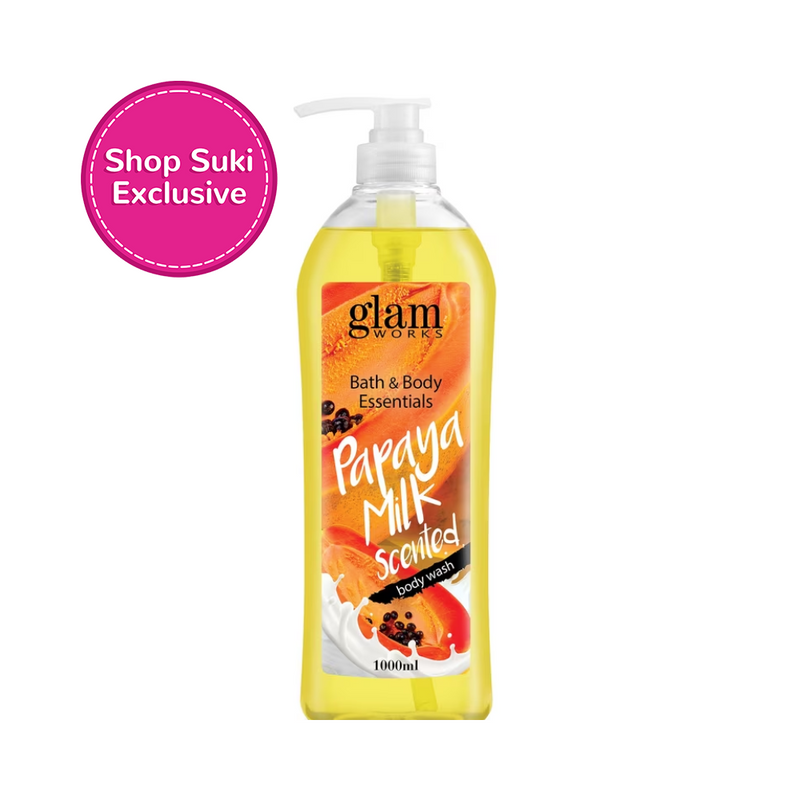 Glamworks Bath And Body Essentials Papaya Milk Scented Body Wash 1L